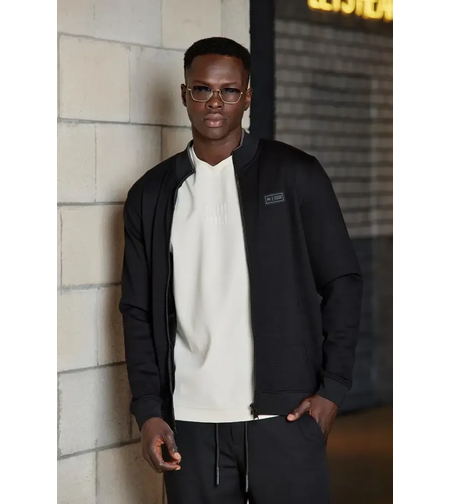 PIERRE CARDIN - ג'קט עם רוכסן לגבר בצבע שחור