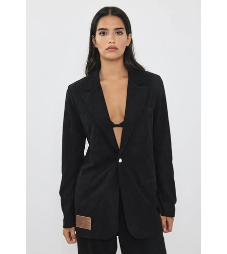 REPLAY - ז'קט בלייזר קורדרוי לנשים בצבע שחור