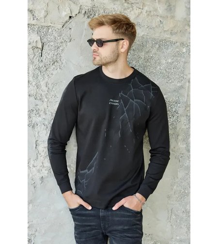 PIERRE CARDIN - חולצת גבר שרוול ארוך בצבע שחור