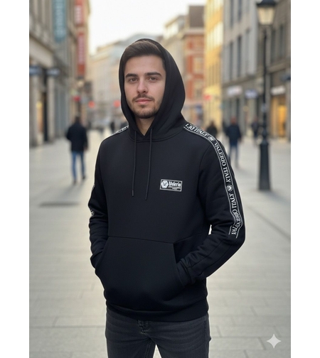 Valerio Italy - קפוצ'ון לגברים  שחור