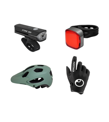 מארז הרוכב הבטוח - קסדת Cannondale, כפפות Ergon וסט תאורה נטען
