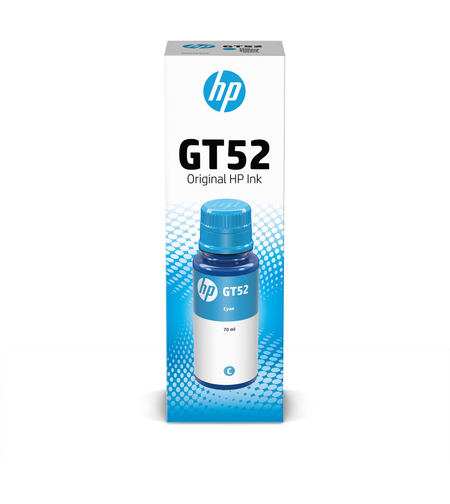 בקבוק דיו מקורי HP GT52 כחול / תכלת (M0H54AE) למדפסות Smart Tank / Ink Tank