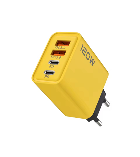 מטען קיר מהיר עם 4 יציאות – USB-C + USB 3.0, טעינה חכמה לכל טלפון
