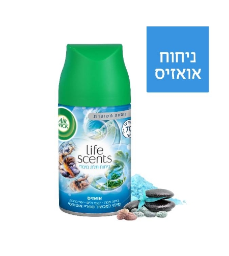 מילוי מבשם אוויר איירוויק למכשיר אוטומטי בניחוח אואזיס