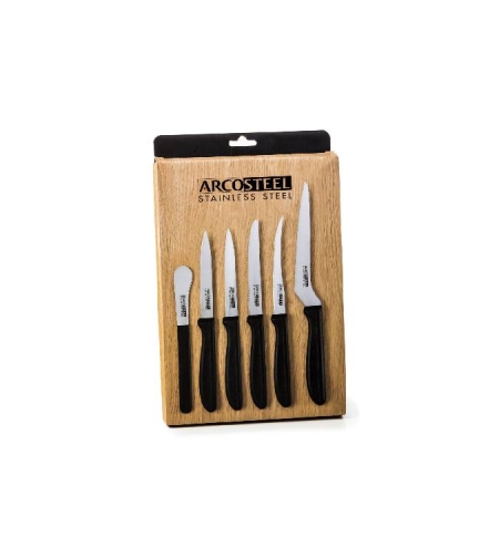 פרו מיקס סט 6 סכיני מטבח שונים ידית שחורה- ARCOSTEEL
