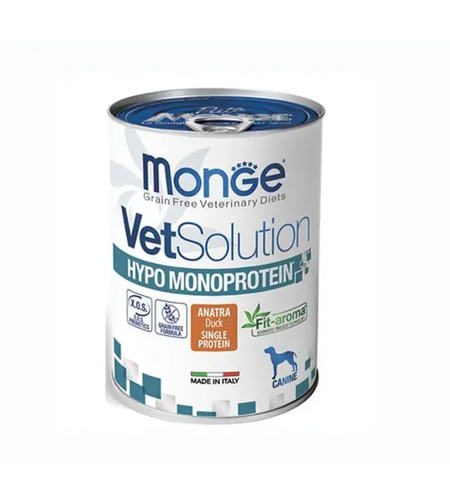 שימור פחית מונג' וט סולושן היפו מונופרוטאין לכלבים, ברווז 400 גרם