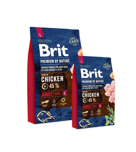 בריט עוף מזון לכלב בוגר מגזע גדול 15 ק