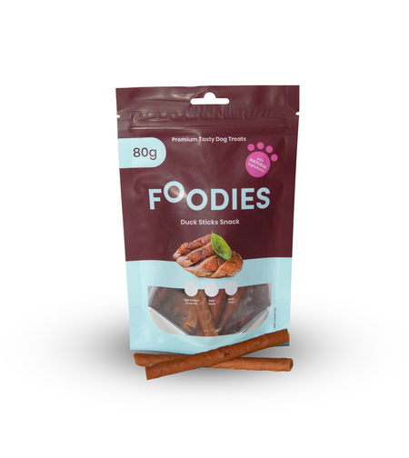 חטיף FOODIES מקלות ברווז, 80 גרם - פודיס