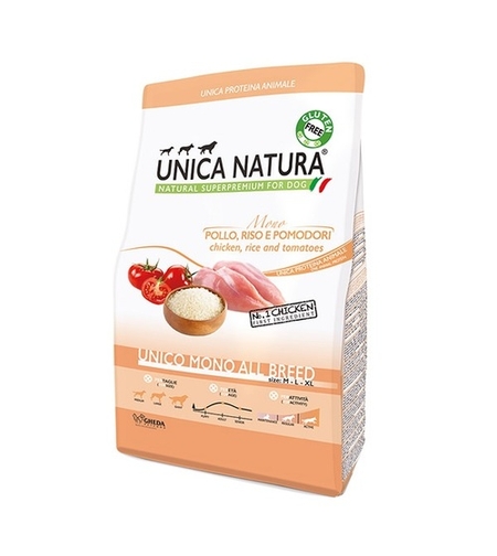 גאדה אוניקה נטורה עוף אורז ועגבניה 12 קג – חלבון יחיד