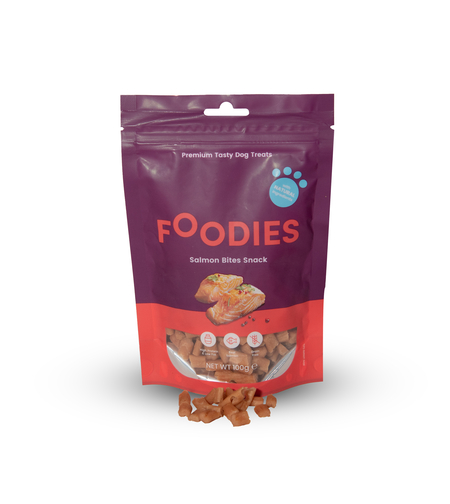 חטיף FOODIES נגיסי סלמון, 100 גרם - פודיס
