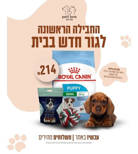 חבילה לגור כלבים (עד גיל שנה)