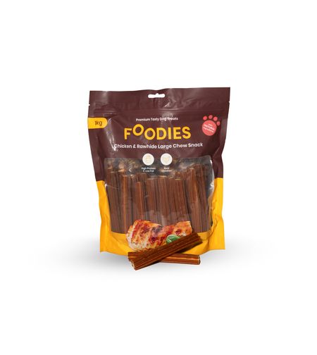 חטיף FOODIES מקלות לעיסה עוף ועור בקר 1 ק