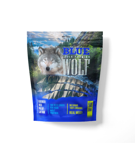 בלו וולף מקל דנטלי מסולסל 2 צבעים 500 גרם