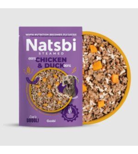 אוכל מאודה טבעי לכלבים 500 גרם נטסבי ברווז Natsbi duck natural dog food