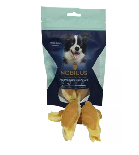 חטיף לכלב – נובילוס עוף ממולא עם אוזני ארנב