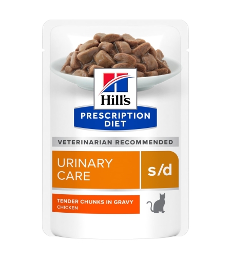 פאוצ' מזון s/d | Hill's Prescription Diet לחתול בוגר, 85 גר' (12 יח')
