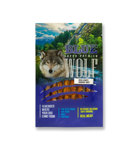 BLUE WOLF חטיף פרימיום לכלב – בשר ברווז מלופף על מקל בקר
