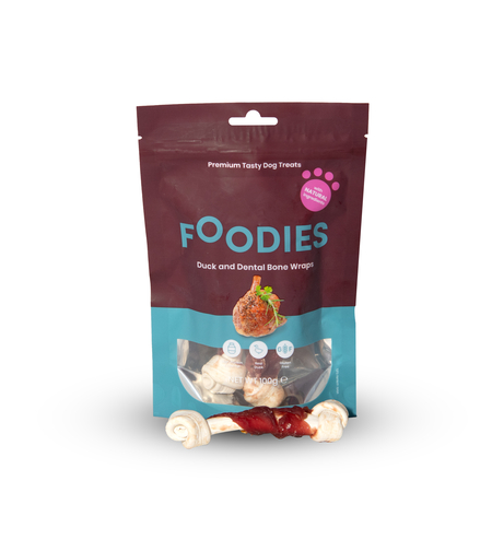 חטיף FOODIES גלילת ברווז עם עצם דנטלית 100 גרם - פודיס