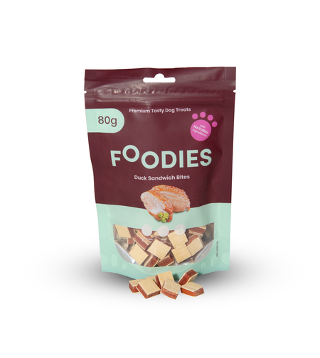 חטיף FOODIES נגיסי סנדוויץ ברווז, 80 גרם - פודיס