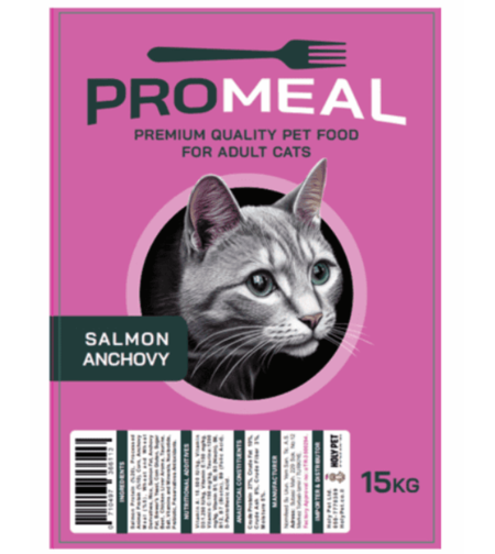 פרומיל מזון לחתול בטעם סלמון ואנשובי 15 ק