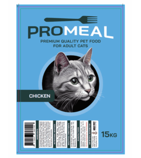 פרומיל מזון לחתול בטעם עוף 15 ק