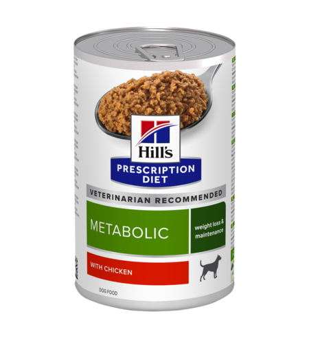 שימורי Hill's Prescription Diet | מטבוליק לכלב, 370 גר' (עם עוף)