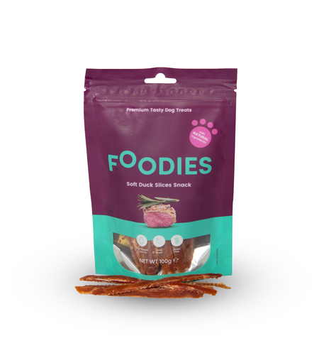 חטיף FOODIES נתחי ברווז רכים, 100 גרם - פודיס