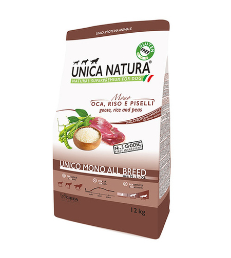 גאדה אוניקה נטורה אווז אורז ושעועית 12 קג – חלבון יחיד