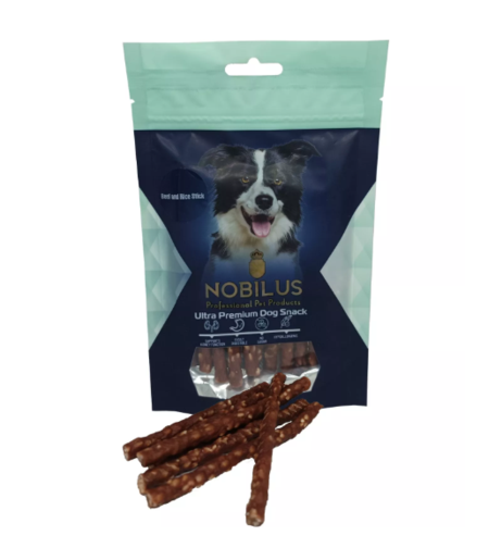 חטיף לכלב – נובילוס רצועות בקר ואורז