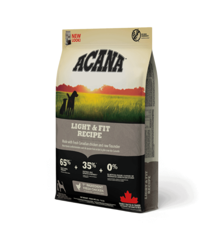 אקאנה הריטג' לייט אנד פיט מזון מופחת קלוריות לכלב - acana - שק במשקל 11.4 ק