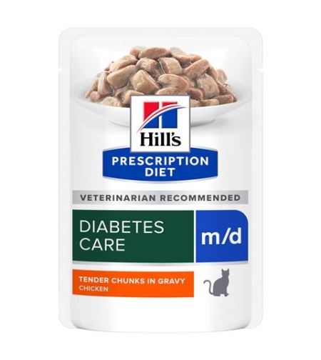 פאוצ' מזון m/d | Hill's Prescription Diet לחתול בוגר, 85 גר' (12 יח')