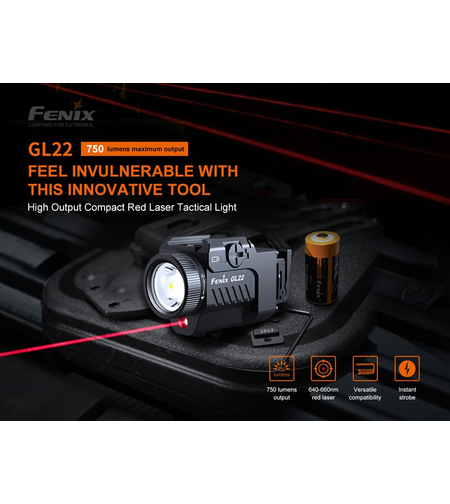 פנס צרצר לאקדח עם ציין אדום – GL22 TAC