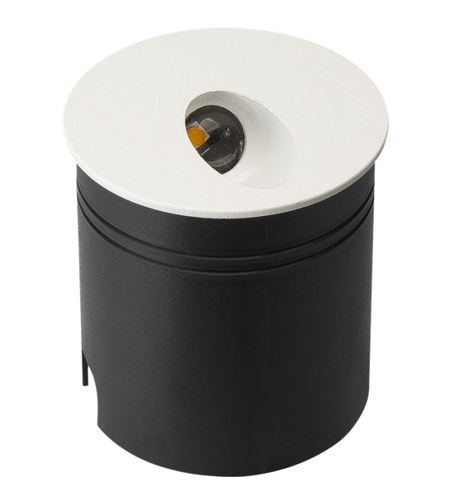 שקוע לד עגול מסדרת נוגה 3W גוף לבן IP54 2900K יורולוקס