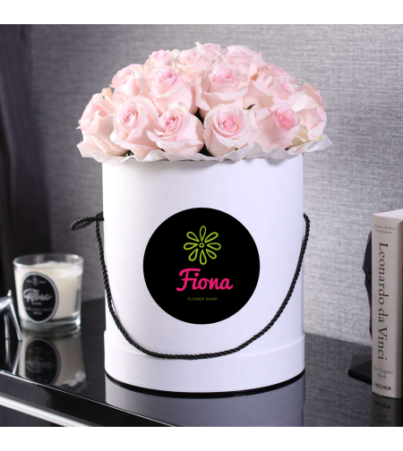 Parisian hatbox - Pink - White Roses