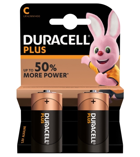 דורסל / DURACELL  -  זוג סוללות C פלוס פאוור