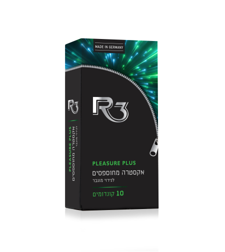 R3 PLEASURE PLUS - קונדומים אקסטרה מחוספסים לגירוי מוגבר (12 קונדומים)