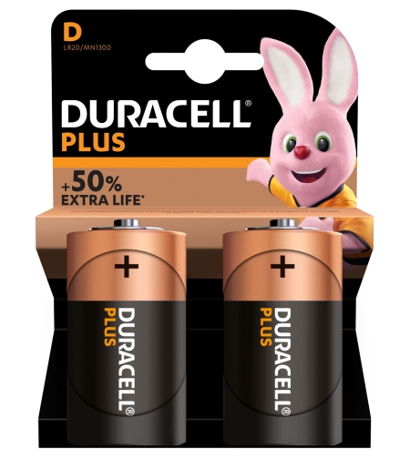 דורסל / DURACELL  -  זוג סוללות D פלוס פאוור