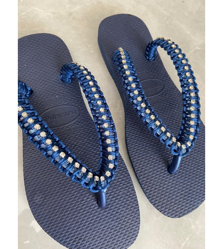 הוויאנס כחול נייבי רצועה דקה-שרשרת אבנים