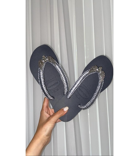 הוויאנס אפור רצועה דקה-משולב גולגולת כנפיים