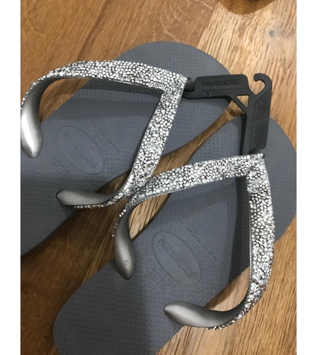 הוויאנס אפור רצועה עבה-שברי זכוכית כסוף