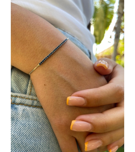 צמיד טניס כחול עדין