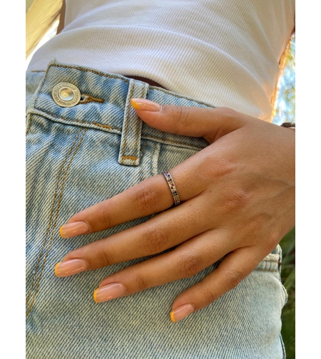 טבעת צבעונית 2 שורות