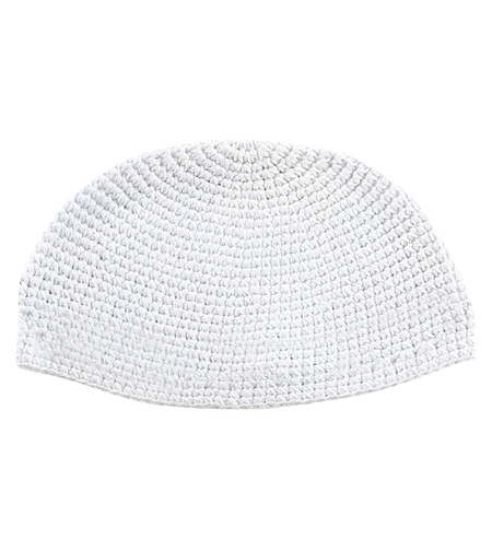 כיפה עבודת יד לבן 24 ס'מ