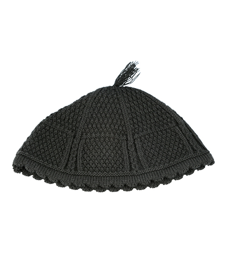 כיפה ירושלמית שחור חלק 22 ס'מ