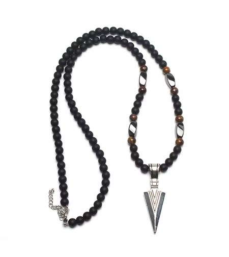 שרשרת חרוזים חץ כסוף לגבר