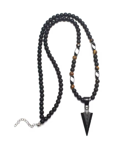שרשרת חרוזים חץ שחור לגבר
