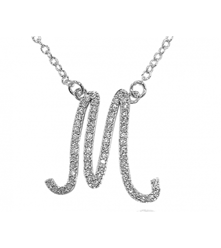 שרשרת אות - ציפוי כסף תליון קטן