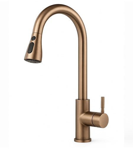 ברז מטבח נשלף גימור רוז גולד מילאנו