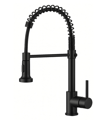 ברז מטבח נשלף גימור שחור אלגנט נאפולי