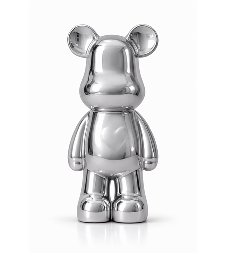 דובי מקרמיקה דקורטיבי מודרני לבית | עיצוב יוקרתי כסוף